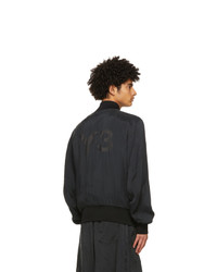 Y-3 Black Sanded Cupro Bomber Jacket