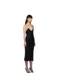 Saint Laurent Black Satin Slip Dress