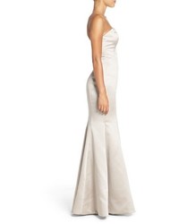 Paige Hayley Paige Occasions Strapless Satin Trumpet Gown