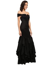 Adrianna Papell Off Shoulder Mermaid Ruffle Gown
