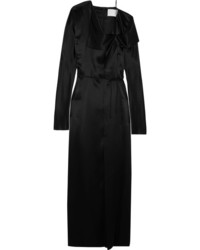 Dion Lee Wrap Effect Silk Satin Gown Black
