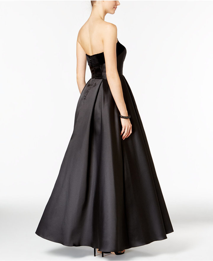 Strapless velvet gown clearance xscape