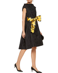 Moschino Satin Trimmed Pleated Jacquard Dress