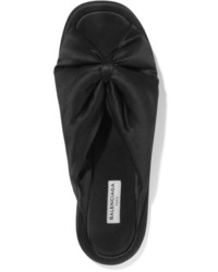Balenciaga Knotted Satin Slides Black
