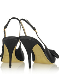 Valentino Bow Embellished Satin Slingback Sandals