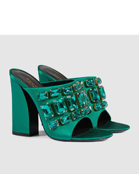 Gucci Satin Sandal With Crystals