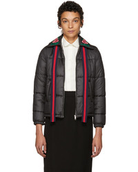 Gucci Black Quilted Embroidered Jacket