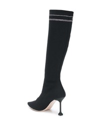 Miu Miu Sock Detail Knee Length Boot