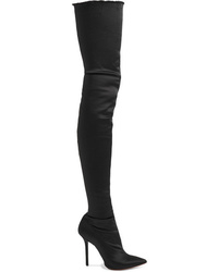 Vetements Frayed Satin Thigh Boots