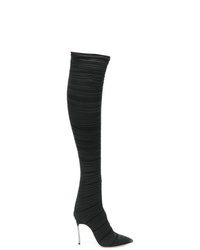 Casadei Pleated Thigh Length Boots