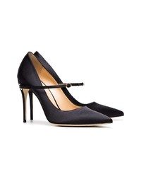 Jennifer Chamandi Black Lorenzo 105 Satin Pumps