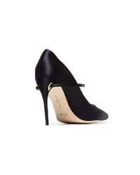 Jennifer Chamandi Black Lorenzo 105 Satin Pumps