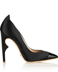 Jerome C. Rousseau Flicker Satin And Patent Leather Pumps