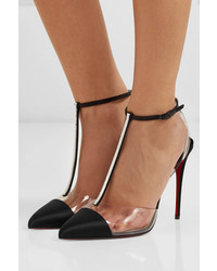 Christian Louboutin Nosy 100 Crystal Embellished Satin And Pvc Pumps