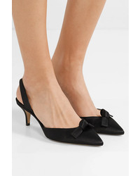 Paul Andrew Rhea Knotted Satin Slingback Pumps