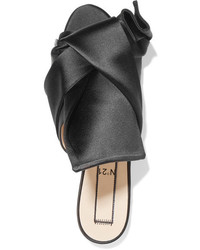 No.21 No 21 Knotted Satin Sandals Black