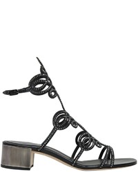 Rene Caovilla 40mm Swarovski Silk Satin Sandals