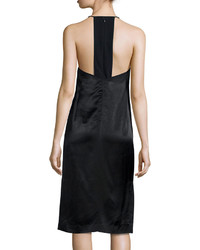 Edun Satin T Back Halter Dress