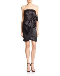 Milly Duchesse Satin Bow Cocktail Dress