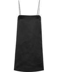 The Row Aneme Silk Satin Mini Dress Black