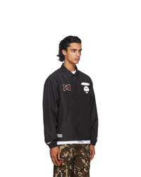 AAPE BY A BATHING APE Black Graphic Coach Jacket