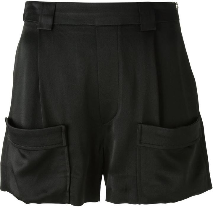 Band Of Outsiders Satin Side Zip Shorts, $339 | farfetch.com 