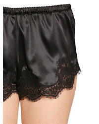 Dolce & Gabbana Silk Satin Shorts W Lace Trim