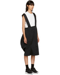 Comme des Garcons Black Crinkled Suspender Skirt