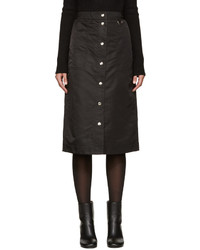 Nomia Black Nylon Button Skirt