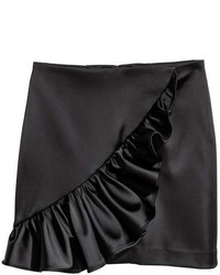 H&M Ruffled Satin Skirt