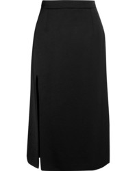 Lanvin Satin Midi Skirt Black