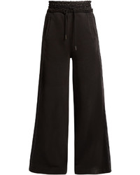 Off-White Satin Trimmed Wide Leg Track Pants
