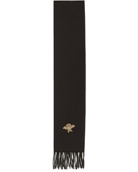 Gucci Bee Embroidered Cashmere Wool Scarf