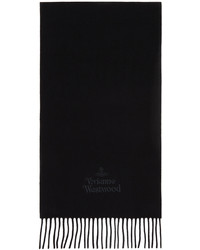 Vivienne Westwood Black Embroidered Lambswool Scarf