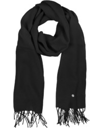Mila Schon Black Wool And Cashmere Stole