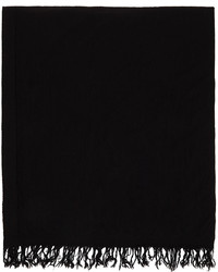 Rick Owens Black Wool Blanket Scarf