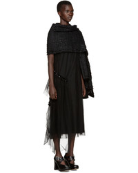 Simone Rocha Black Wool Tweed Scarf