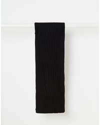Asos Brand Ribbed Scarf With Pockets In Black