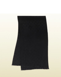 Gucci Gg Jacquard Pattern Knit Scarf