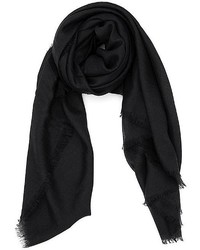 Chan Luu Jet Black Modal And Cashmere Solid Scarf