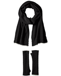 La Fiorentina Cashmere Cable Beanie Scarf And Fingerless Glove Set