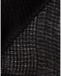 Asos Laddered Blanket Scarf In Black
