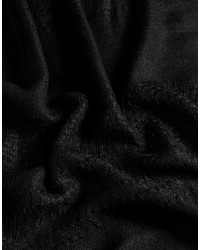 Asos Laddered Blanket Scarf In Black