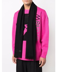 Moschino Logo Embroidered Cashmere Scarf