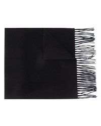 Moschino Logo Embroidered Fringed Scarf