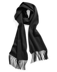 Nordstrom Solid Woven Cashmere Scarf Black One Size One Size