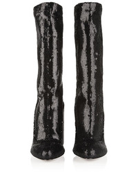 Givenchy Boots In Sequined Black Stretch Leather