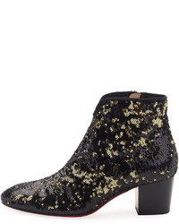 Christian Louboutin Disco Sequin 55mm Red Sole Bootie