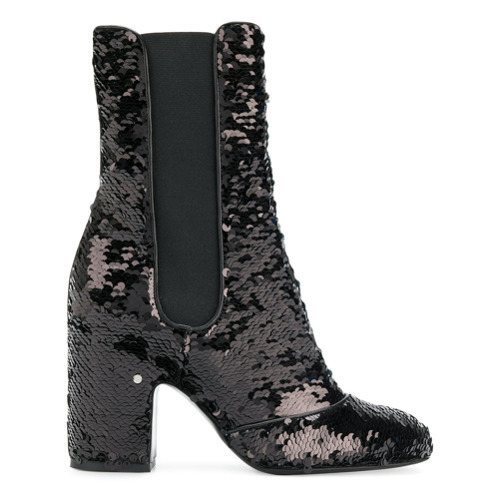 black sequin boots