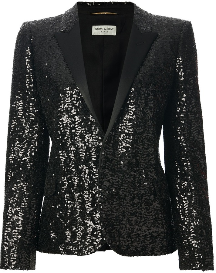 Saint Laurent Sequin Embellished Blazer, $3,330 | farfetch.com | Lookastic